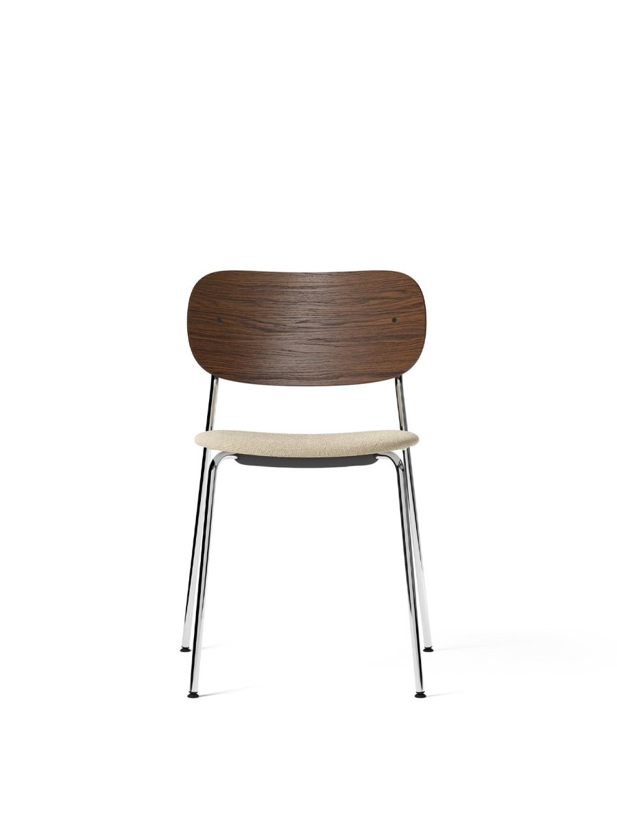 Seat / Without Armrest / Dark Stained Oak / Chromed Steel / Textile
