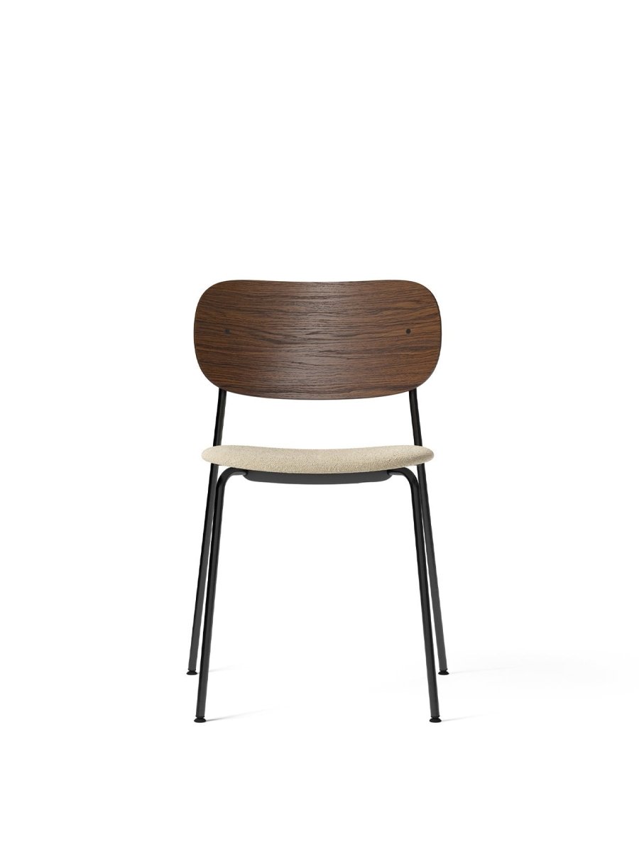 Seat / Without Armrest / Dark Stained Oak / Black Steel / Textile