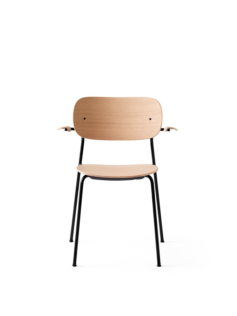 Co Non-Upholstered / With Armrest / Natural Oak / Black Steel