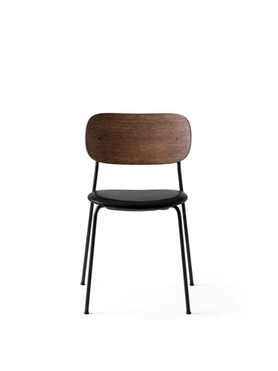Seat / Without Armrest / Dark Stained Oak / Black Steel / Leather
