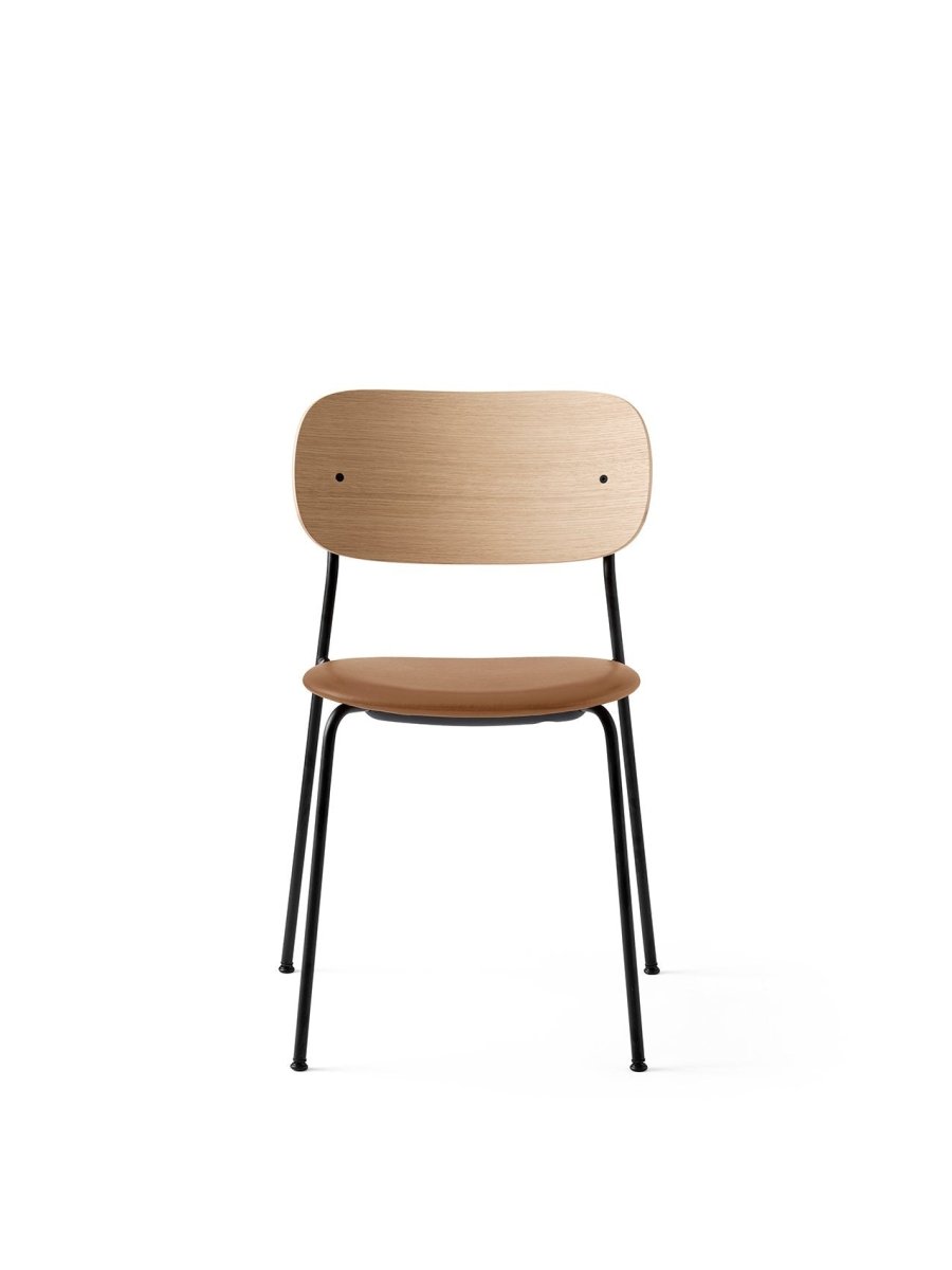 Seat / Without Armrest / Natural Oak / Black Steel / Leather