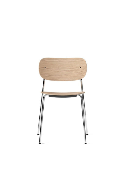 Co Non-Upholstered / Without Armrest / Natural Oak / Chromed Steel