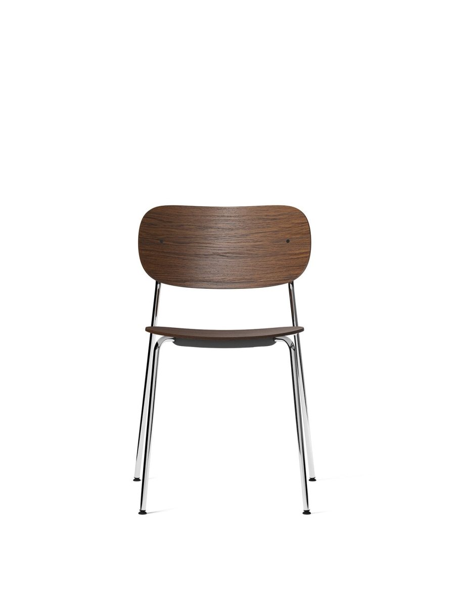 Co Non-Upholstered / Without Armrest / Dark Stained Oak / Chromed Steel