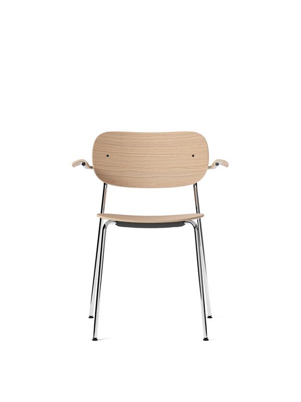 Co Non-Upholstered / With Armrest / Natural Oak / Chromed Steel