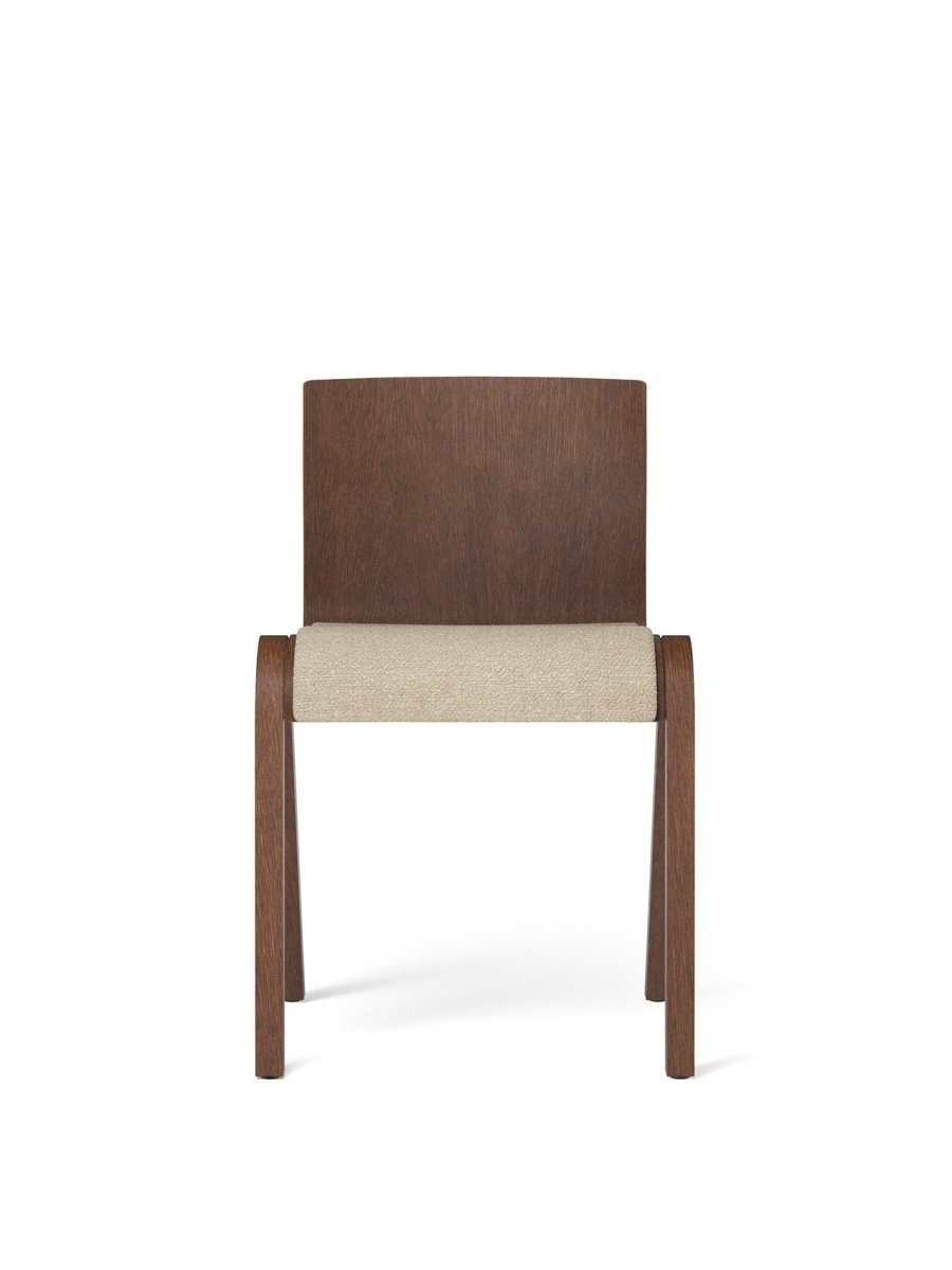 Ready Dining Chair - Seat Upholstered Textile Red Stained Oak
