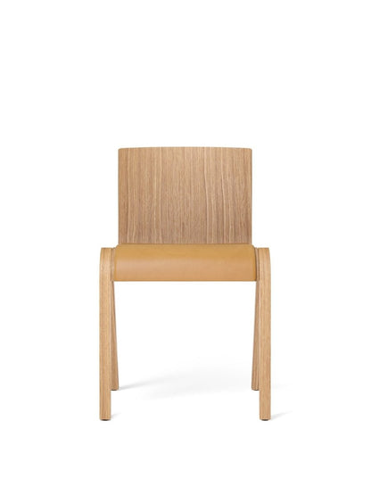 Ready Dining Chair - Seat Upholstered Leather Natural Oak