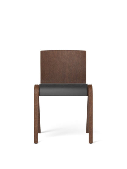Ready Dining Chair - Seat Upholstered Leather Red Stained Oak