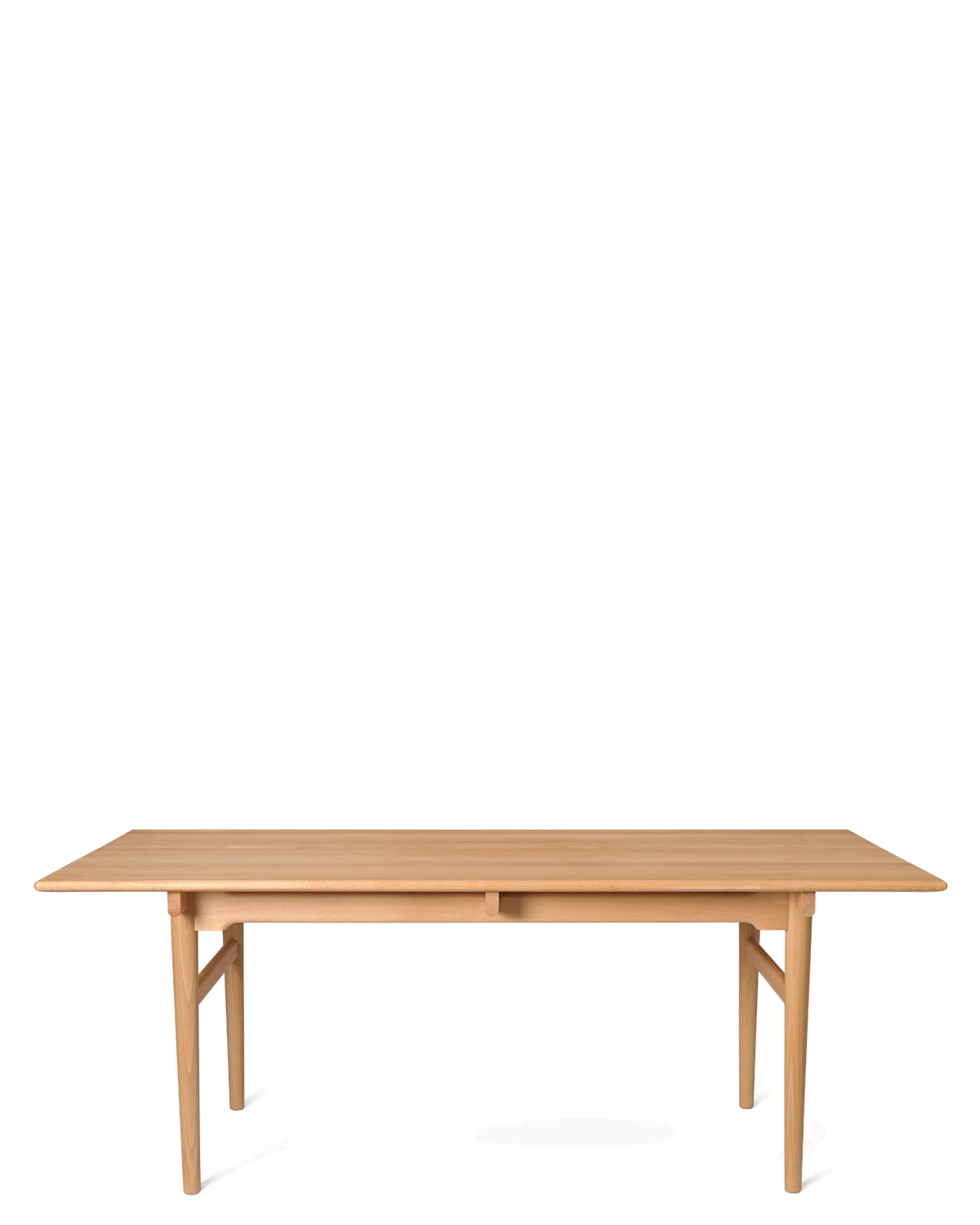 CH327 Dining Table - beech/oil, full view