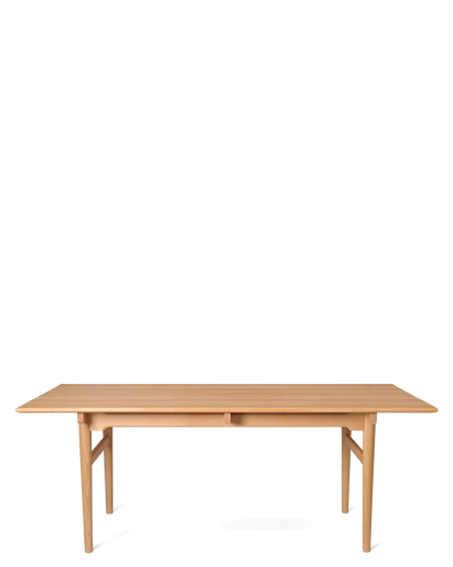 CH327 Dining Table - beech/oil, full view