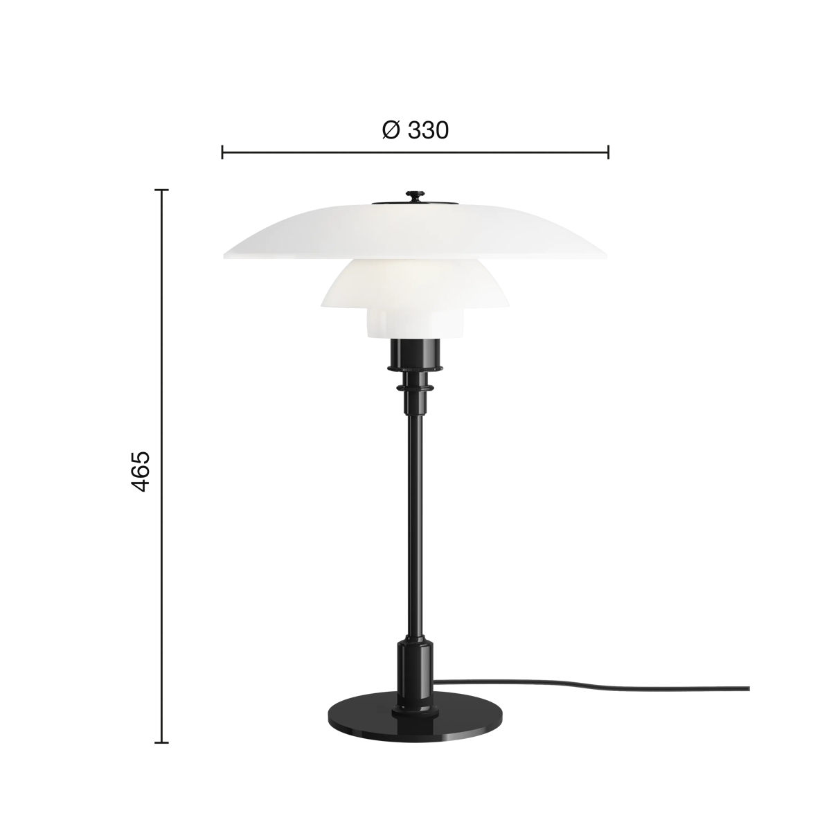 PH 3½-2½ Glass Table 寸法図