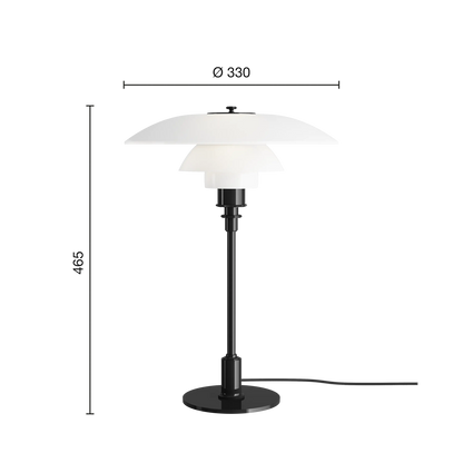 PH 3½-2½ Glass Table 寸法図