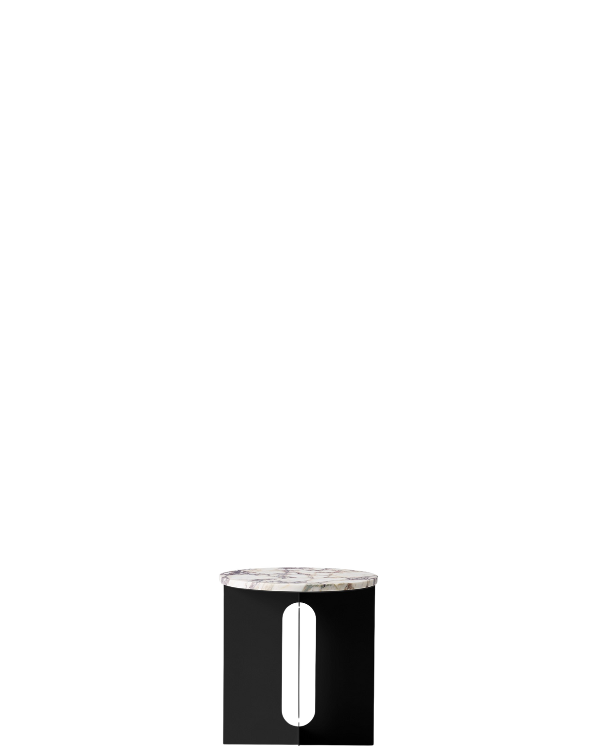 Androgyne Side Table Steel Base - Black / Calacatta Viola - real-scale / floor baseline y1874 / 1.00px=1mm