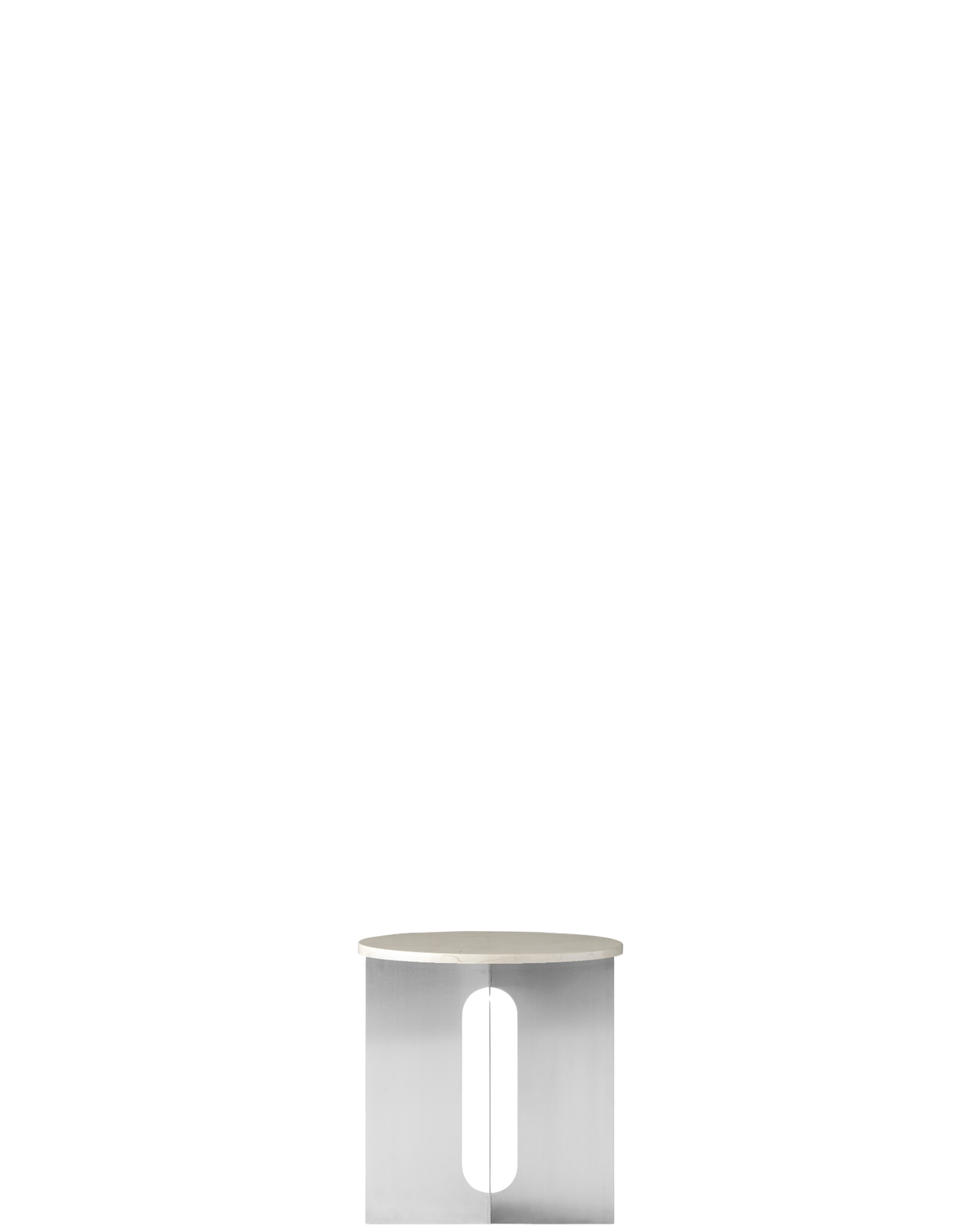 Androgyne Side Table Steel Base - Brushed Steel / Crystal Rose - real-scale / floor baseline y1874 / 1.00px=1mm