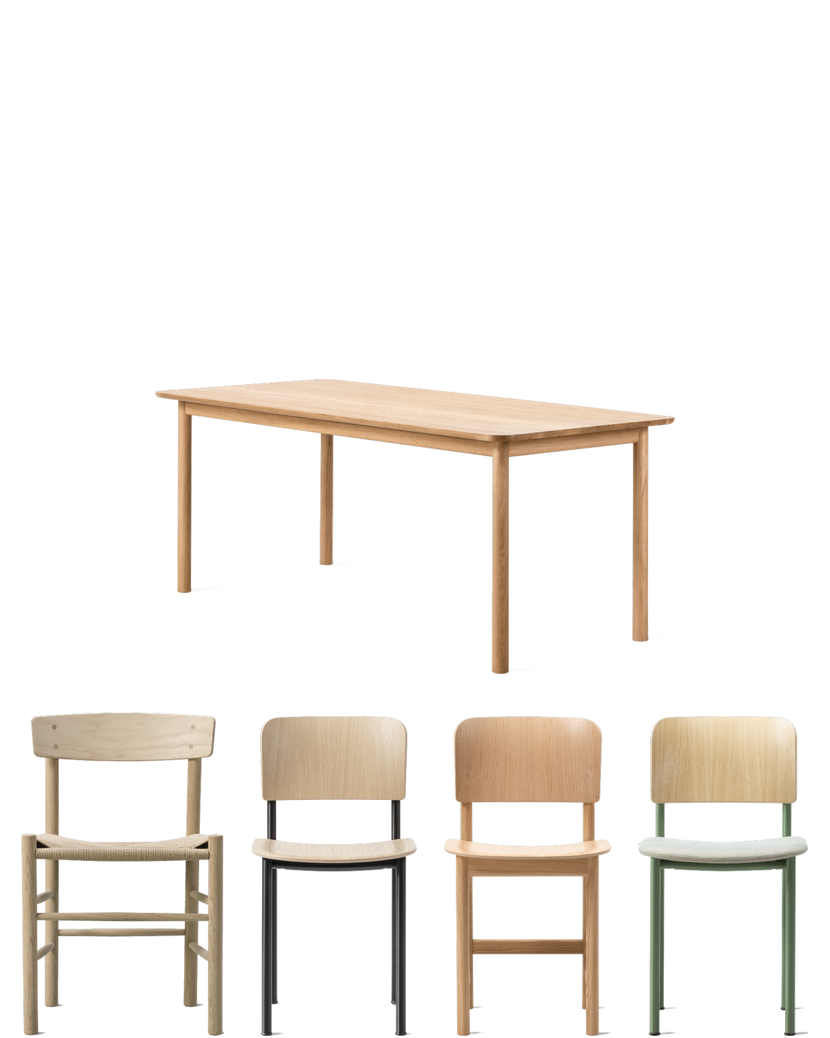 Plan Wood Table と対象チェア4機種