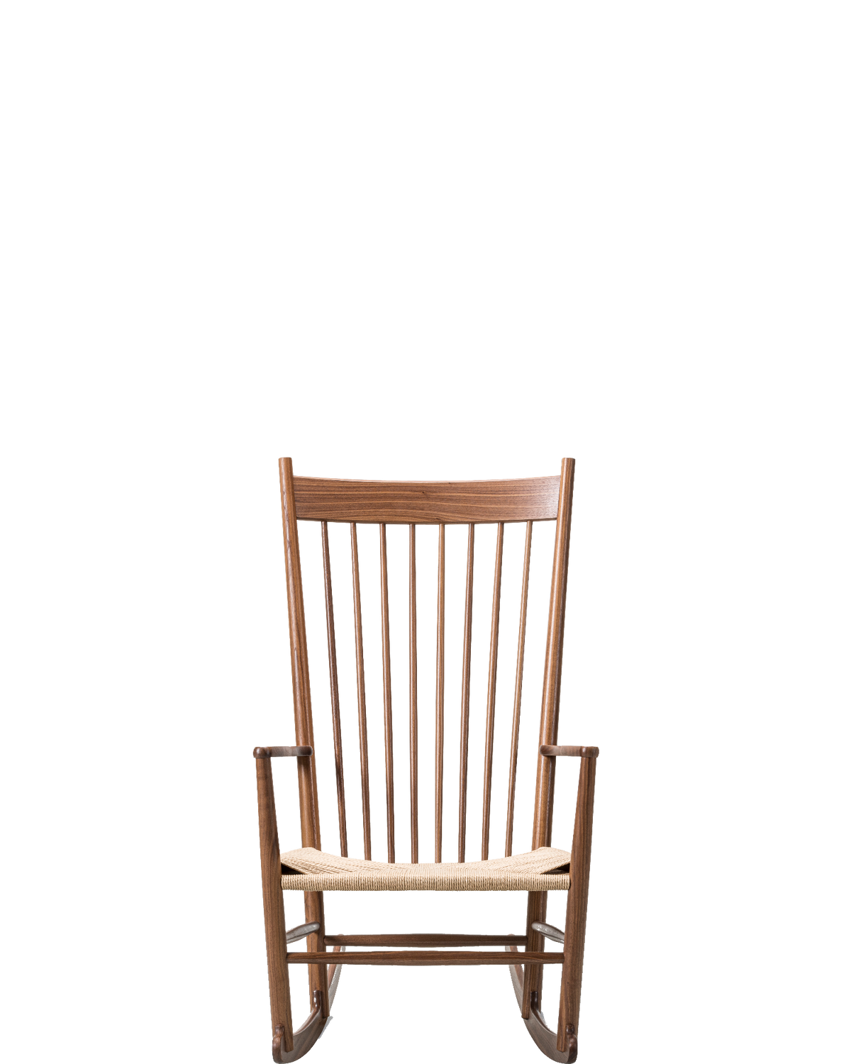 J16 Rocking Chair / Walnut oil / Natural paper cord - real-scale / floor baseline y1874 / 1.00px=1mm