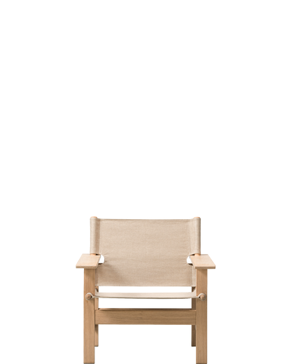 The Canvas Chair / Oak / Light oil / Natural canvas (no seat pad) - real-scale / floor baseline y1874 / 1.00px=1mm