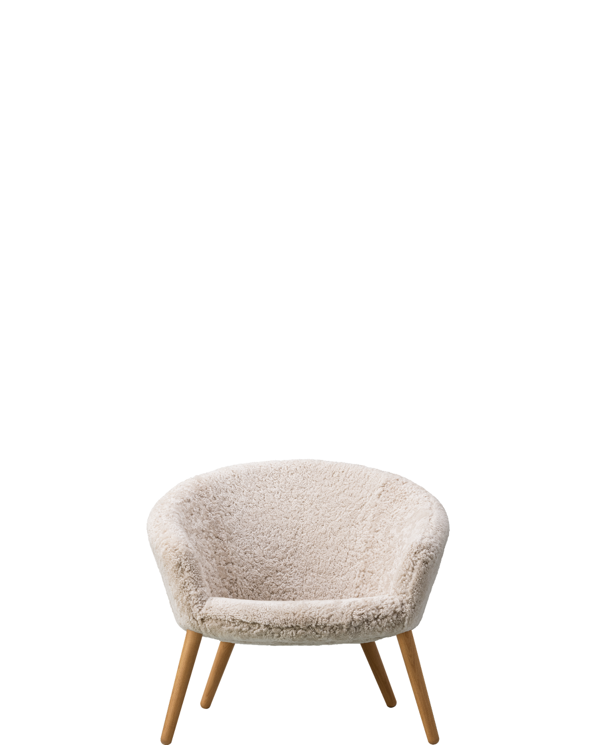 Ditzel Lounge Chair / Oak oil / Sheepskin Moonlight - real-scale / floor baseline y1874 / 1.00px=1mm