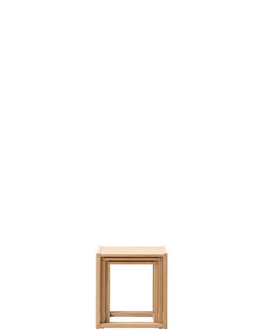 BM375 Nesting Tables / Oak light oil - real-scale / floor baseline y1874 / 1.00px=1mm