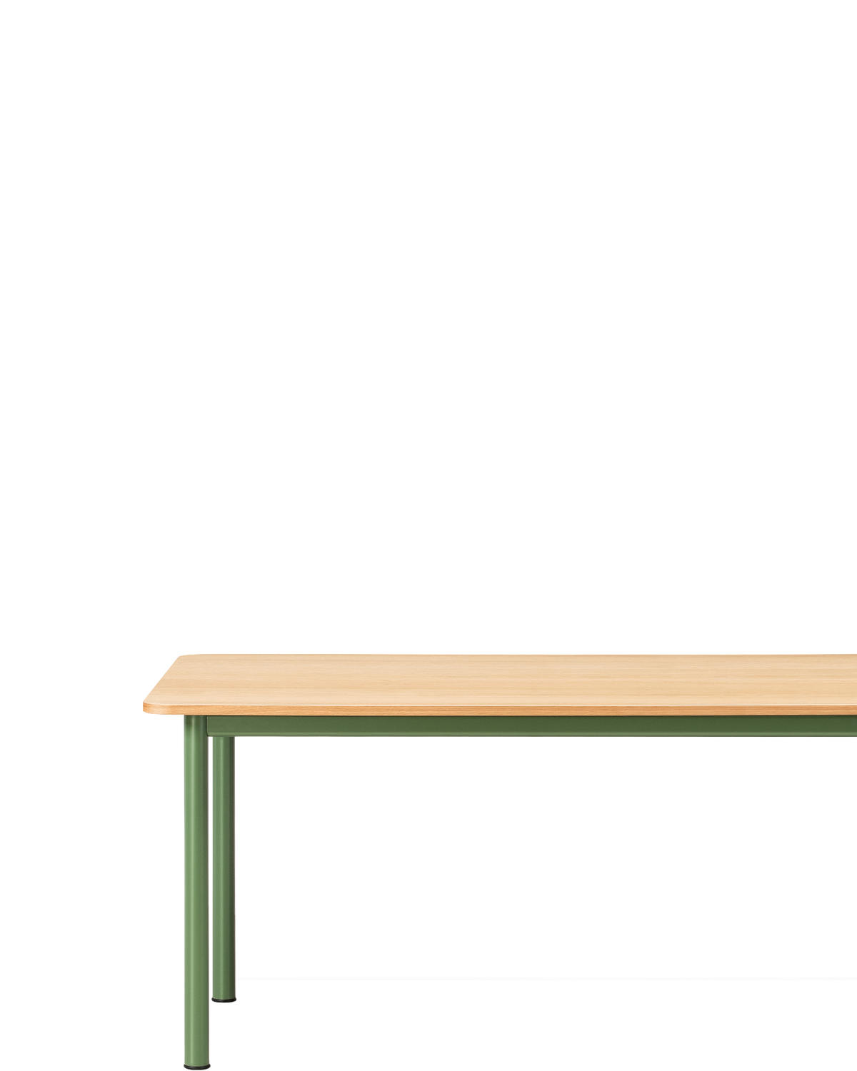 Plan Table 160x90 / Oak veneer lacquered / Modernist green - real-scale / floor baseline y1874 left x250 / 1.00px=1mm