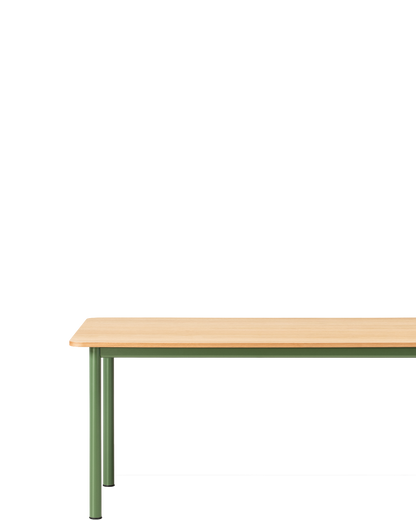 Plan Table 160x90 / Oak veneer lacquered / Modernist green - real-scale / floor baseline y1874 left x250 / 1.00px=1mm