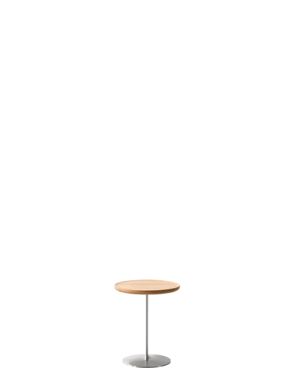 Pal Table Ø37.5 / Oak light oil / Brushed steel - real-scale / floor baseline y1874 / 1.00px=1mm