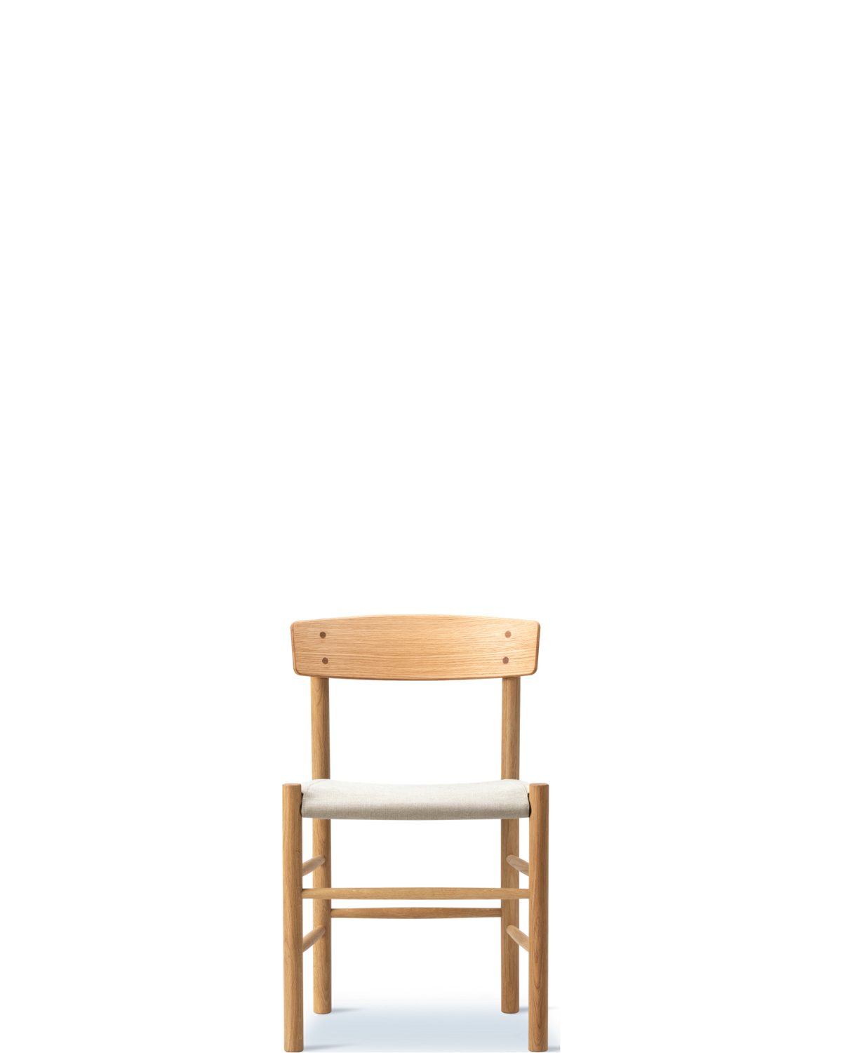 J39 Mogensen Chair Seat Upholstered / Oak / Light oil / Natural canvas (composite) - real-scale 1px=1mm
