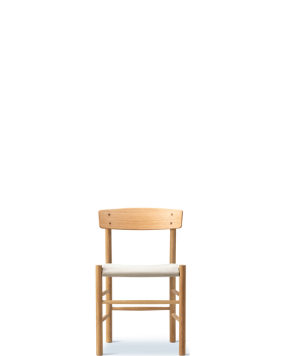 J39 Mogensen Chair Seat Upholstered / Oak / Light oil / Natural canvas (composite) - real-scale 1px=1mm