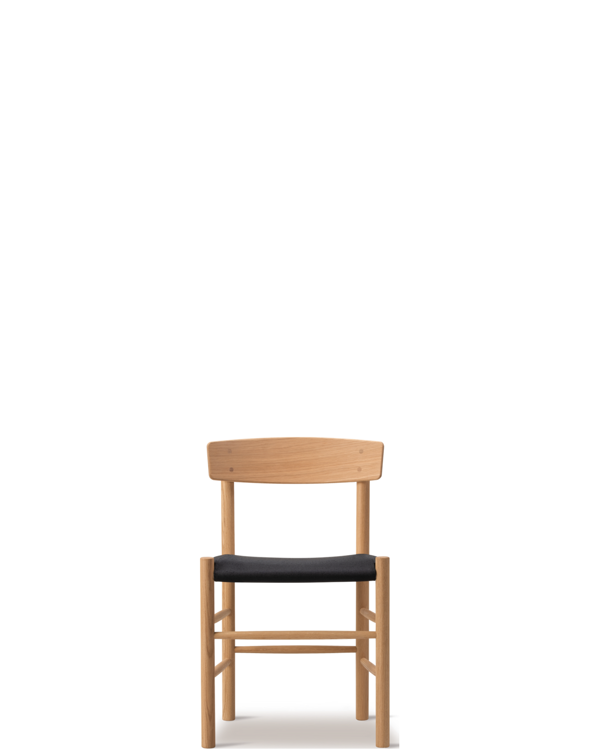J39 Mogensen Chair Seat Upholstered / Oak / Oil / Black canvas (composite) - real-scale 1px=1mm