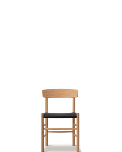 J39 Mogensen Chair Seat Upholstered / Oak / Oil / Black canvas (composite) - real-scale 1px=1mm
