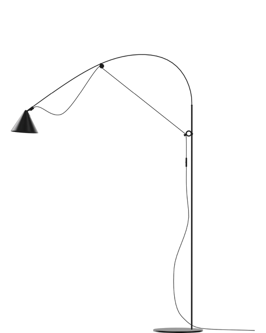 AYNO Floor Lamp L Black - full view incl. base / floor baseline y1874 centred x750 / 0.85px=1mm