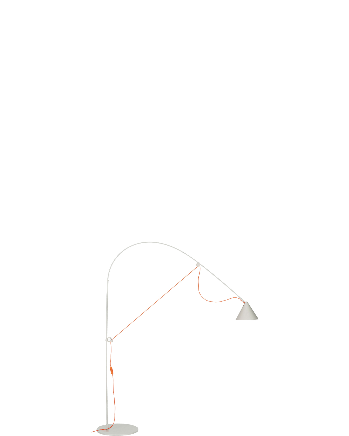 AYNO Floor Lamp L Silk Grey / Neon Orange cable - scaled / floor baseline y1874 / 0.55px=1mm