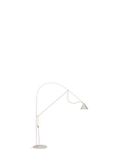 AYNO Floor Lamp L Silk Grey / Neon Orange cable - scaled / floor baseline y1874 / 0.55px=1mm