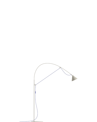 AYNO Floor Lamp L Silk Grey / Ultramarine cable - scaled / floor baseline y1874 / 0.55px=1mm