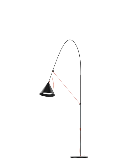 AYNO Floor Lamp XL Black / Neon Orange cable - scaled / floor baseline y1874 / 0.55px=1mm
