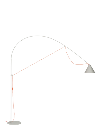 AYNO Floor Lamp XL Silk Grey / Neon Orange cable - scaled / floor baseline y1874 / 0.55px=1mm