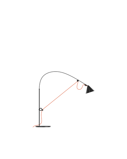AYNO S Table Lamp Black / Neon Orange cable - scaled / table baseline y1499 / 1.00px=1mm