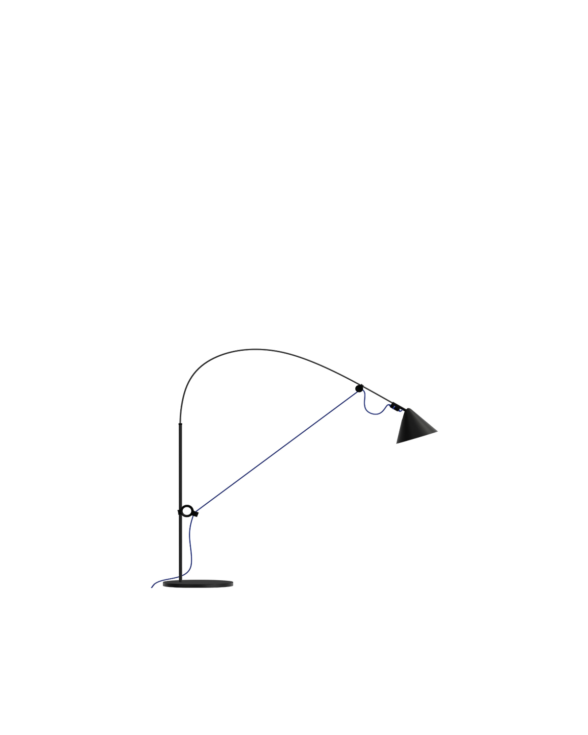 AYNO S Table Lamp Black / Ultramarine cable - scaled / table baseline y1499 / 1.00px=1mm