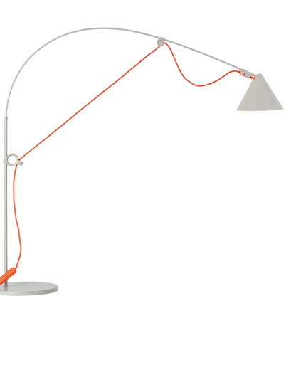AYNO S Table Lamp Silk Grey / Neon Orange cable - real-scale / table baseline y1499 / 2.00px=1mm