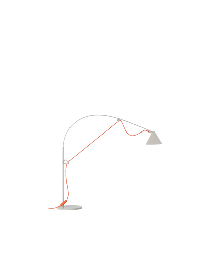 AYNO S Table Lamp Silk Grey / Neon Orange cable - scaled / table baseline y1499 / 1.00px=1mm