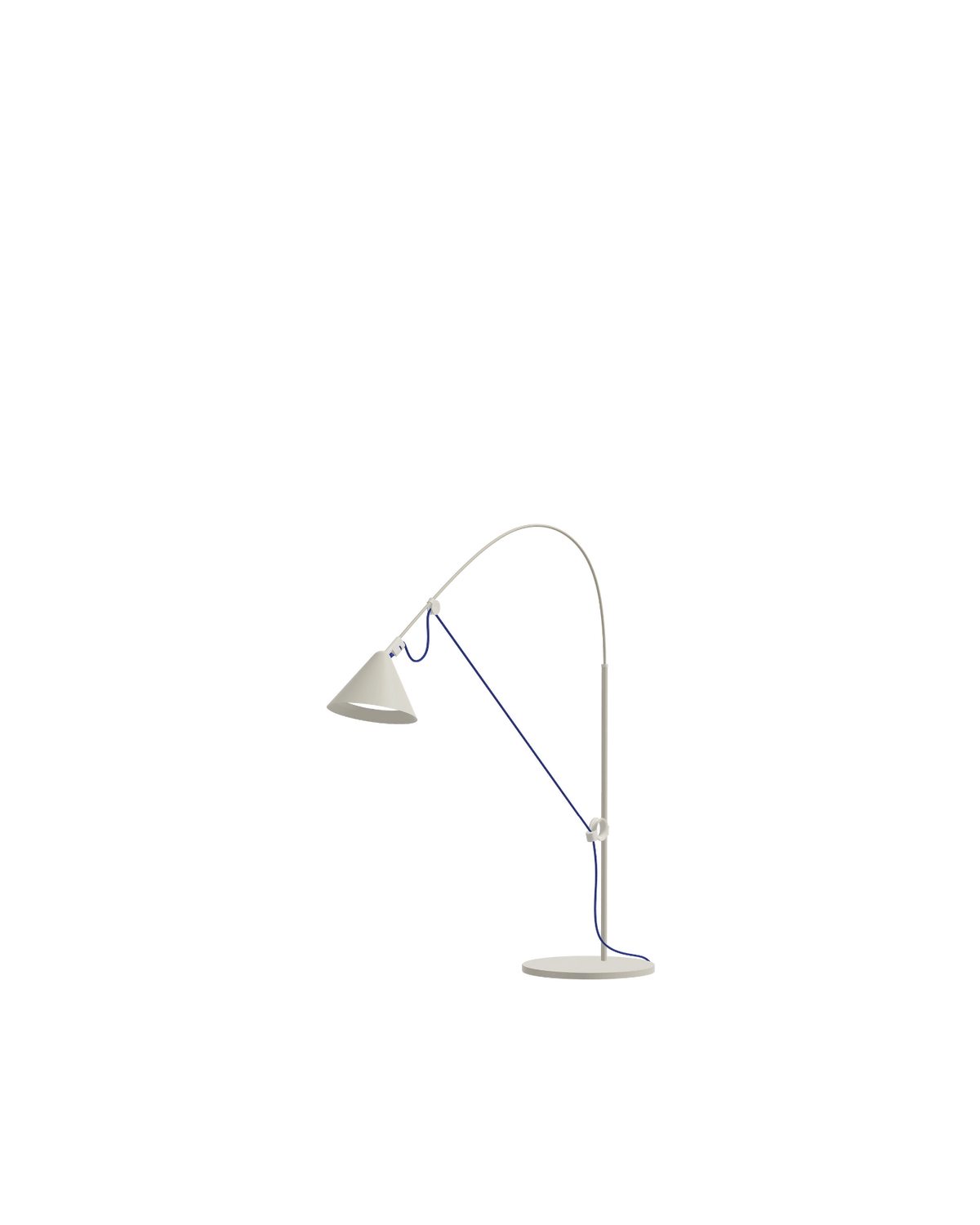 AYNO S Table Lamp Silk Grey / Ultramarine cable - scaled / table baseline y1499 / 1.00px=1mm