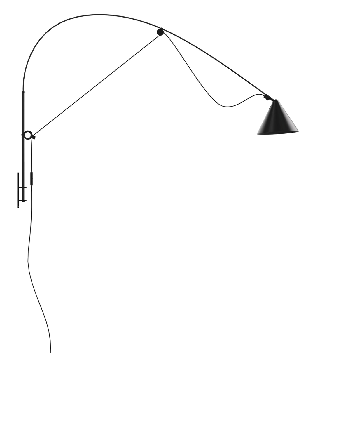 AYNO Wall Lamp L Black - real-scale 1.00px=1mm