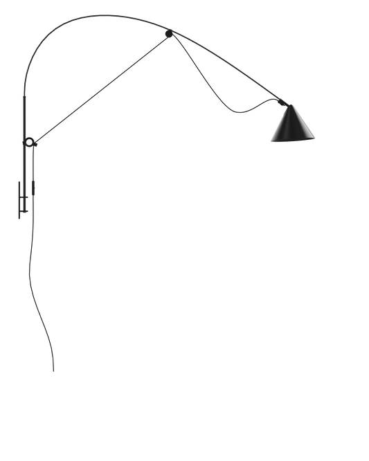 AYNO Wall Lamp L Black - real-scale 1.00px=1mm