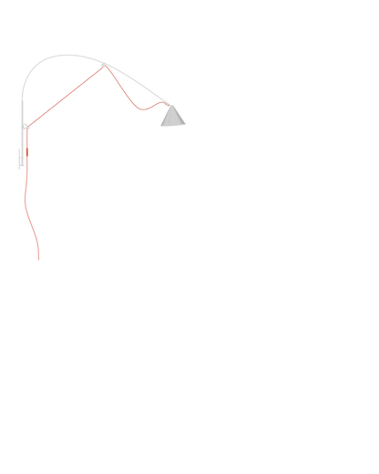 AYNO Wall Lamp L Silk Grey / Neon Orange cable - scaled / 0.55px=1mm