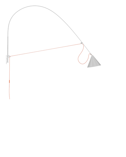 AYNO Wall Lamp XL Silk Grey / Neon Orange cable - scaled / 0.55px=1mm