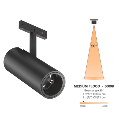 The Micro Running Magnet FindMe 1 Casambi Black Medium Flood 20° 3000K