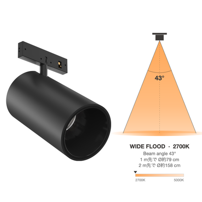 The Micro Running Magnet L.Shadow Spot Black Wide Flood 43° 2700K