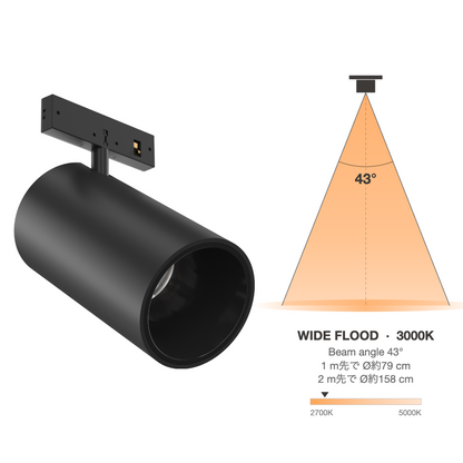 The Micro Running Magnet L.Shadow Spot Black Wide Flood 43° 3000K