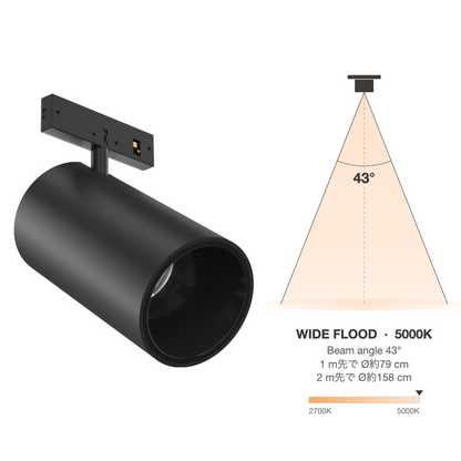 The Micro Running Magnet L.Shadow Spot Black Wide Flood 43° 5000K