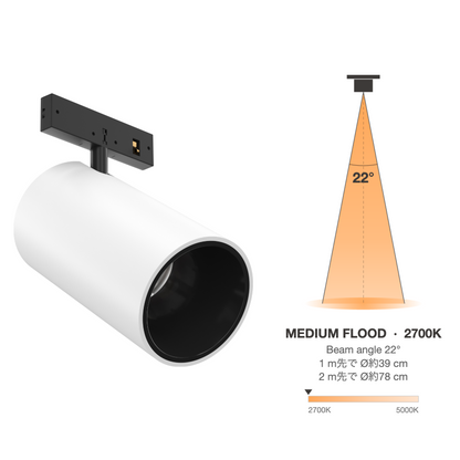 The Micro Running Magnet L.Shadow Spot White Medium Flood 22° 2700K