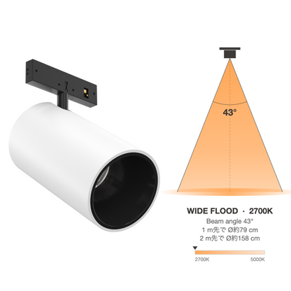 The Micro Running Magnet L.Shadow Spot White Wide Flood 43° 2700K